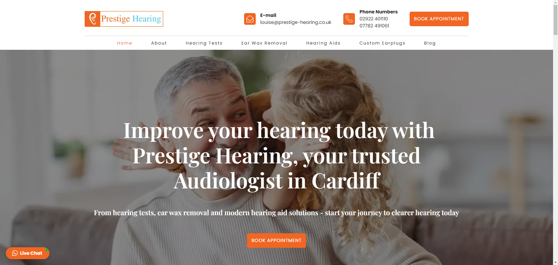 Prestige Hearing website
