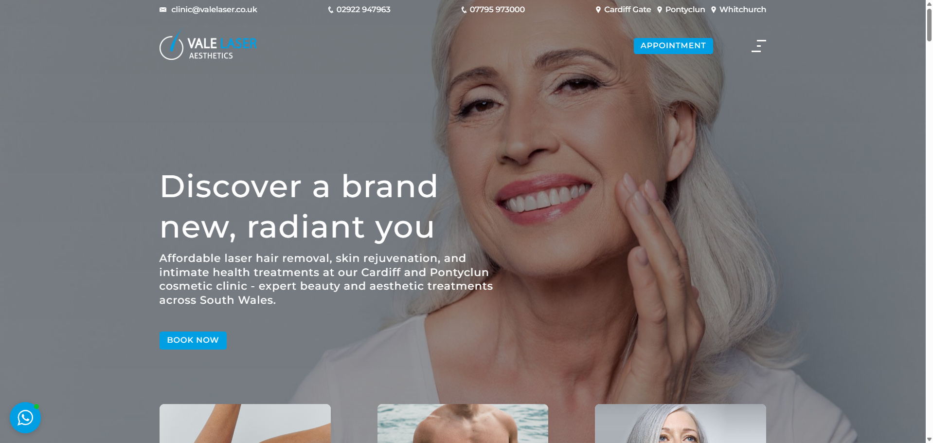 Vale Laser & Aesthetics website